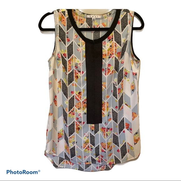 Cabi Grosgrain sleeveless floral top - Picture 3 of 5